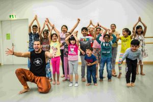 Sunny Singh in Switzerland Bollywood workshop with SADC kids course