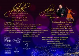Jhalak Indian Cultural festival, Indian event with dance, music,art and kids workshops, Food stalls, Indian handicraft stall, 24 artists of Switzerland Jalwa - A musical production with Amitabh Reu and Stuti Aga Dance Company