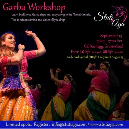 SADC Garba Workshop (Indian folk dance from Gujarat workshop) Navratri dance Zuirch Switzerland with Stuti Aga